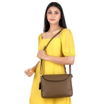 "Beige Textured Sling Bag "